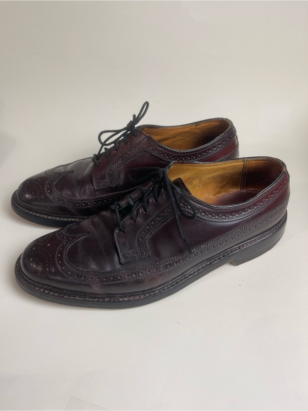 Florsheim Imperial Cordovan Longwing Oxfords V Cleat 93605 Mens 10 D - Picture 7 of 16